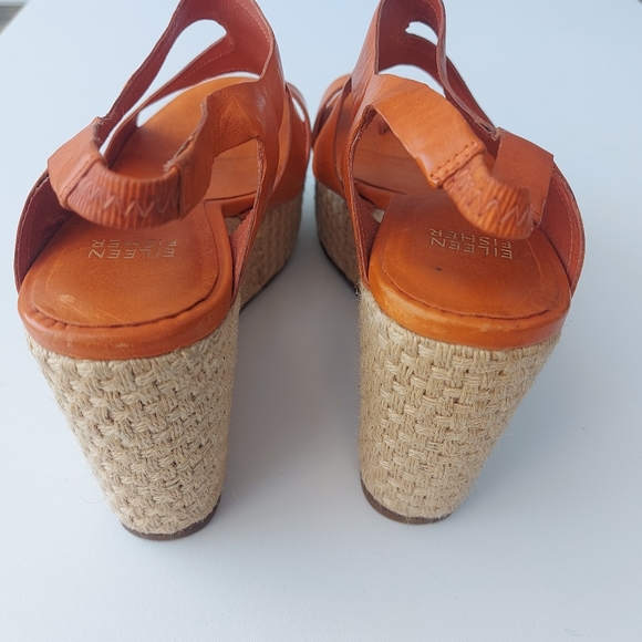 Eileen Fisher Leather Tangello Espadrille Wedge Size 8 - Picture 2 of 8